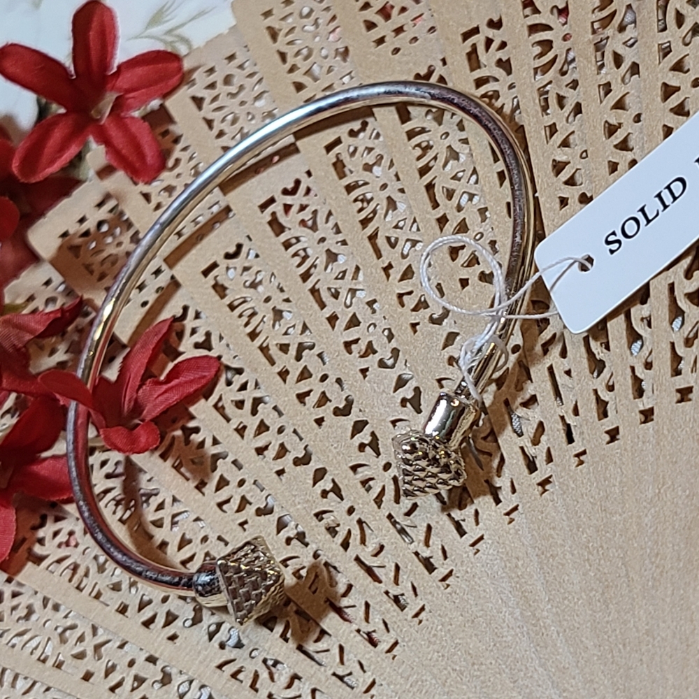 Elegant Silver Bracelet Solid Brass Bracelet - image 4